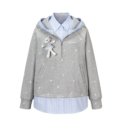 13DE MARZO Patchwork Polka Dot Sweatshirt