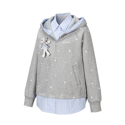 13DE MARZO Patchwork Polka Dot Sweatshirt