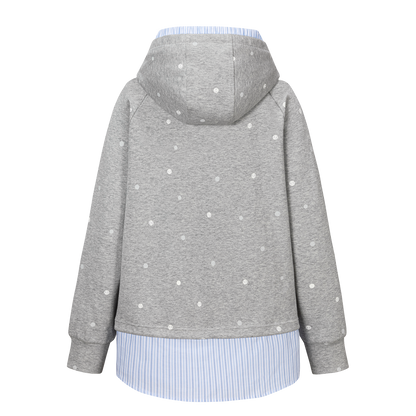 13DE MARZO Patchwork Polka Dot Sweatshirt