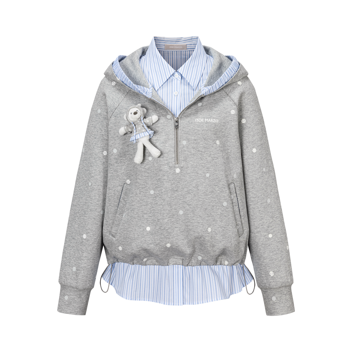 13DE MARZO Patchwork Polka Dot Sweatshirt