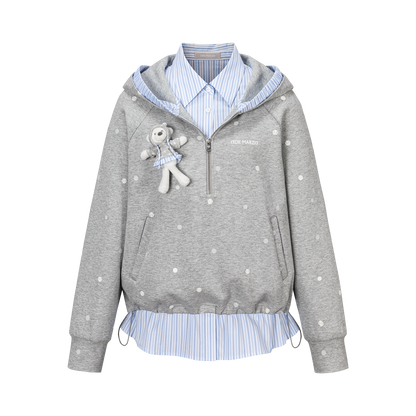 13DE MARZO Patchwork Polka Dot Sweatshirt