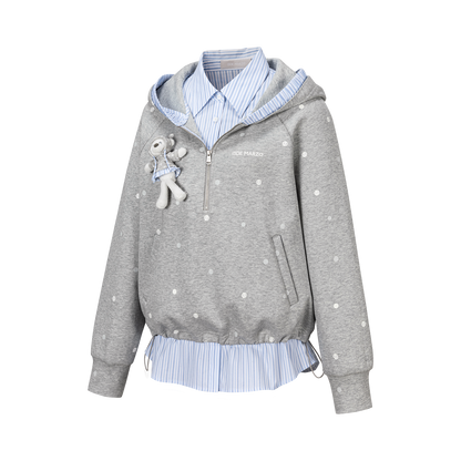 13DE MARZO Patchwork Polka Dot Sweatshirt