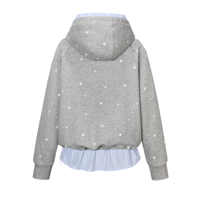 13DE MARZO Patchwork Polka Dot Sweatshirt