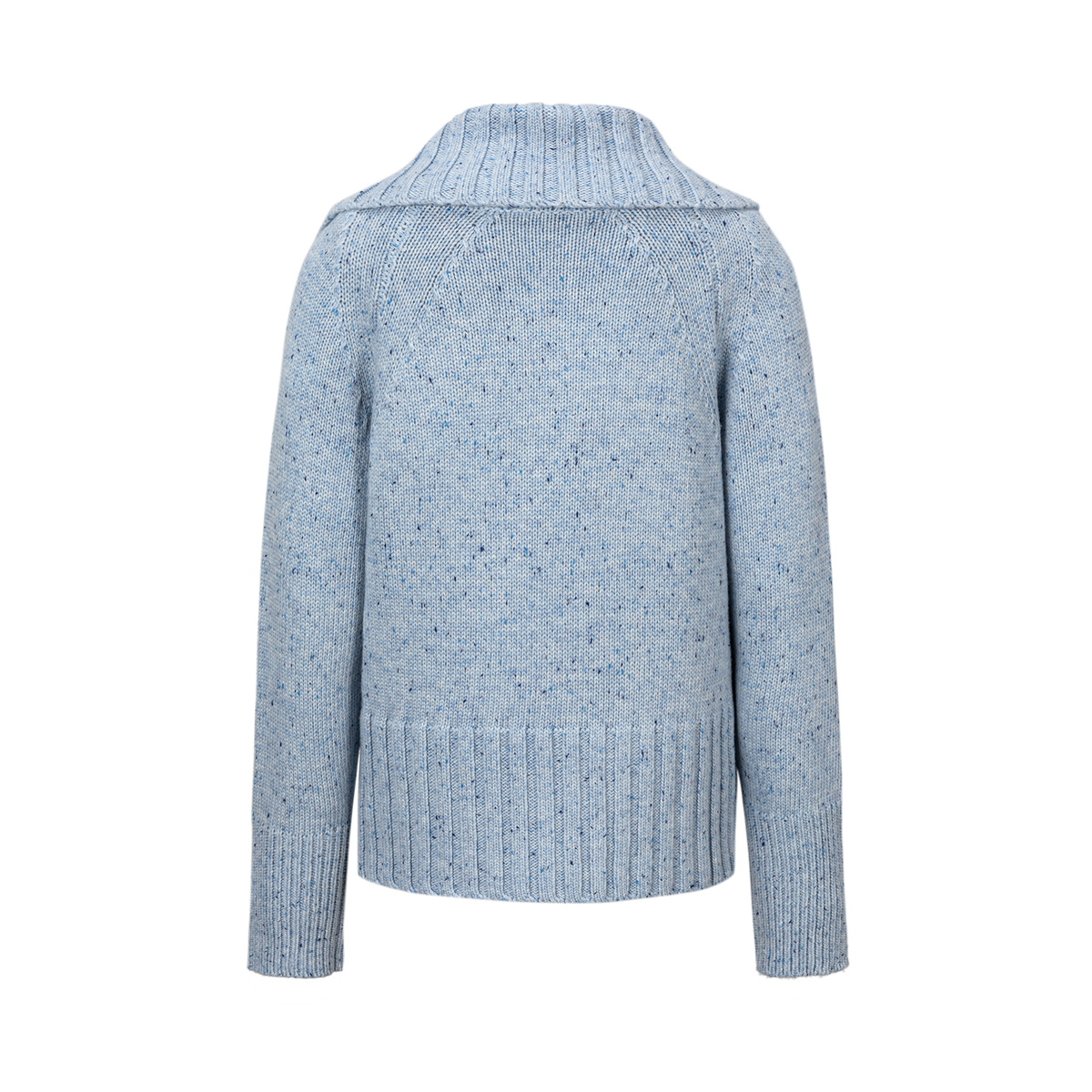 13DE MARZO Button Bear Slant Collar Sweater Blue