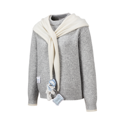13DE MARZO Marzo Valley Cape Sweater Grey
