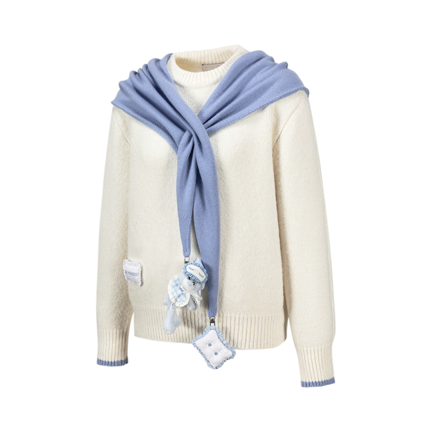 13DE MARZO Marzo Valley Cape Sweater White