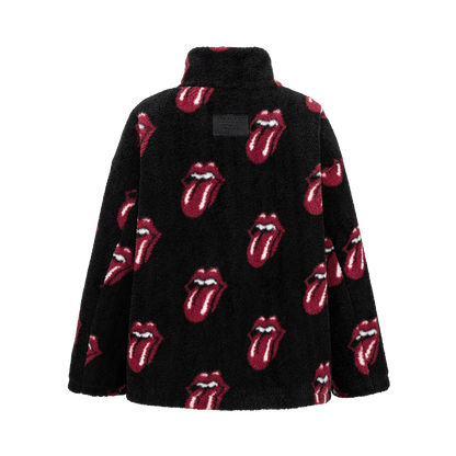13DE MARZO Rolling Stones All-Over Print Coat Black
