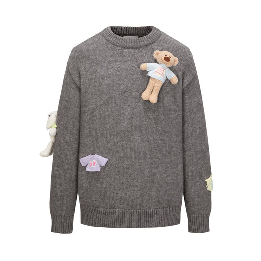 13DE MARZO Wearable Bear Sweater Dark Grey