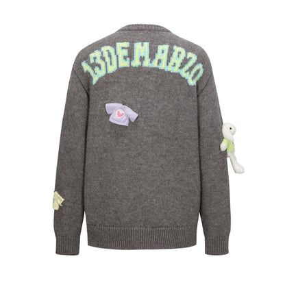 13DE MARZO Wearable Bear Sweater Dark Grey