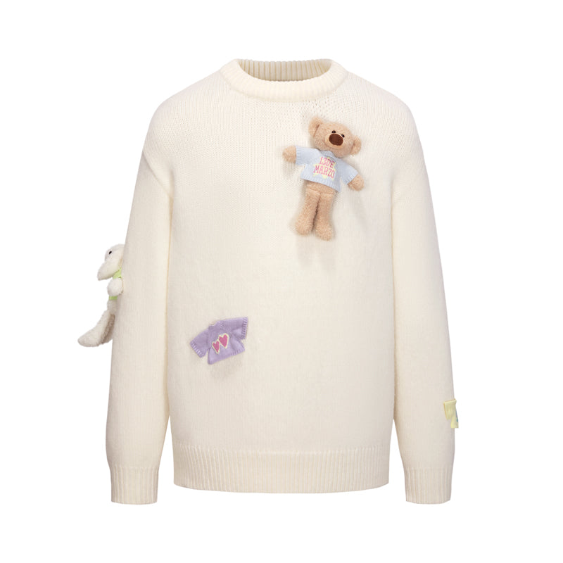 13DE MARZO Wearable Bear Sweater Beige