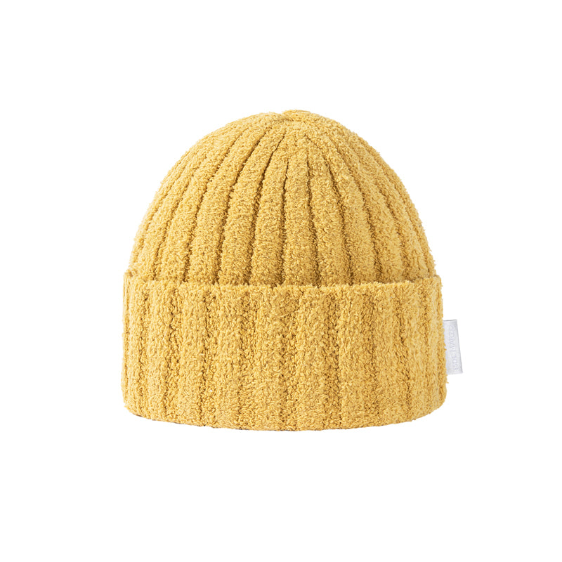 13DE MARZO Embroidered Plush Beanie Yellow
