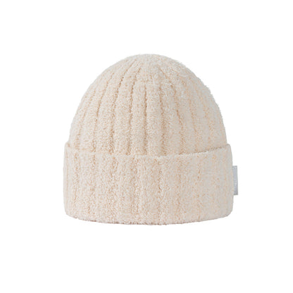 13DE MARZO Embroidered Plush Beanie Almond