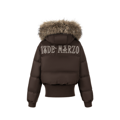 13DE MARZO Doozoo Short Down Jacket Brown