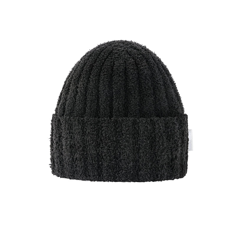 13DE MARZO Embroidered Plush Beanie Black