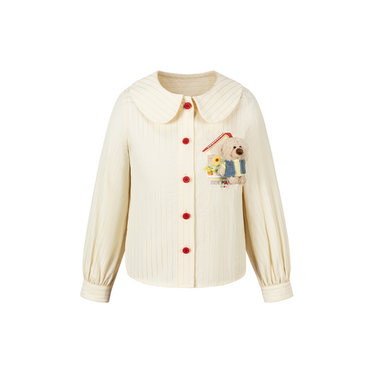 13DE MARZO BabyBear Town Greeting Shirt Beige