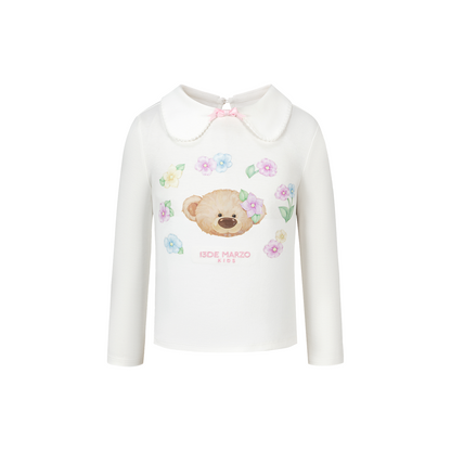 13DE MARZO BabyBear Floral Surround Long Sleeve White