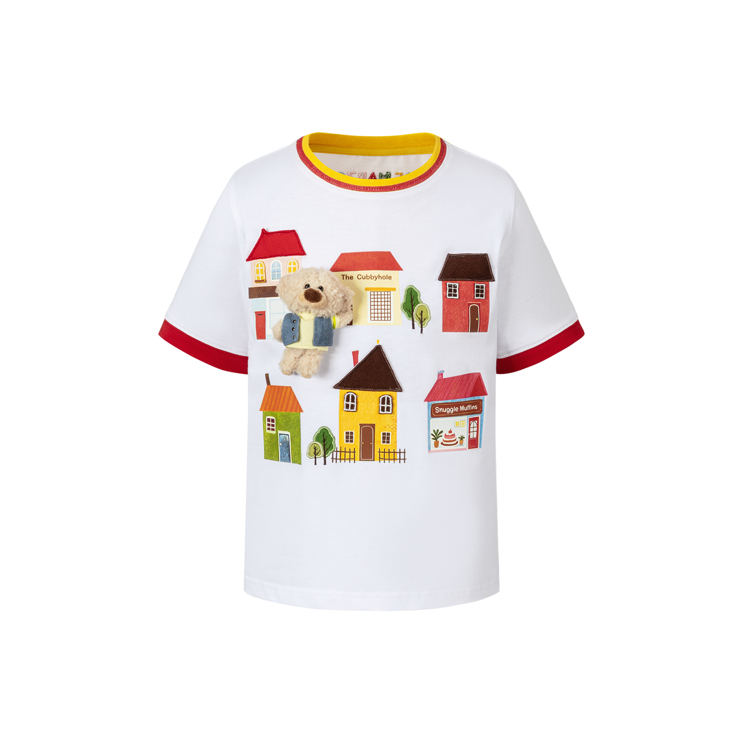 13DE MARZO BabyBear Town Illustration T-shirt White