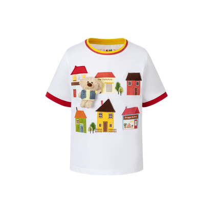 13DE MARZO BabyBear Town Illustration T-shirt White