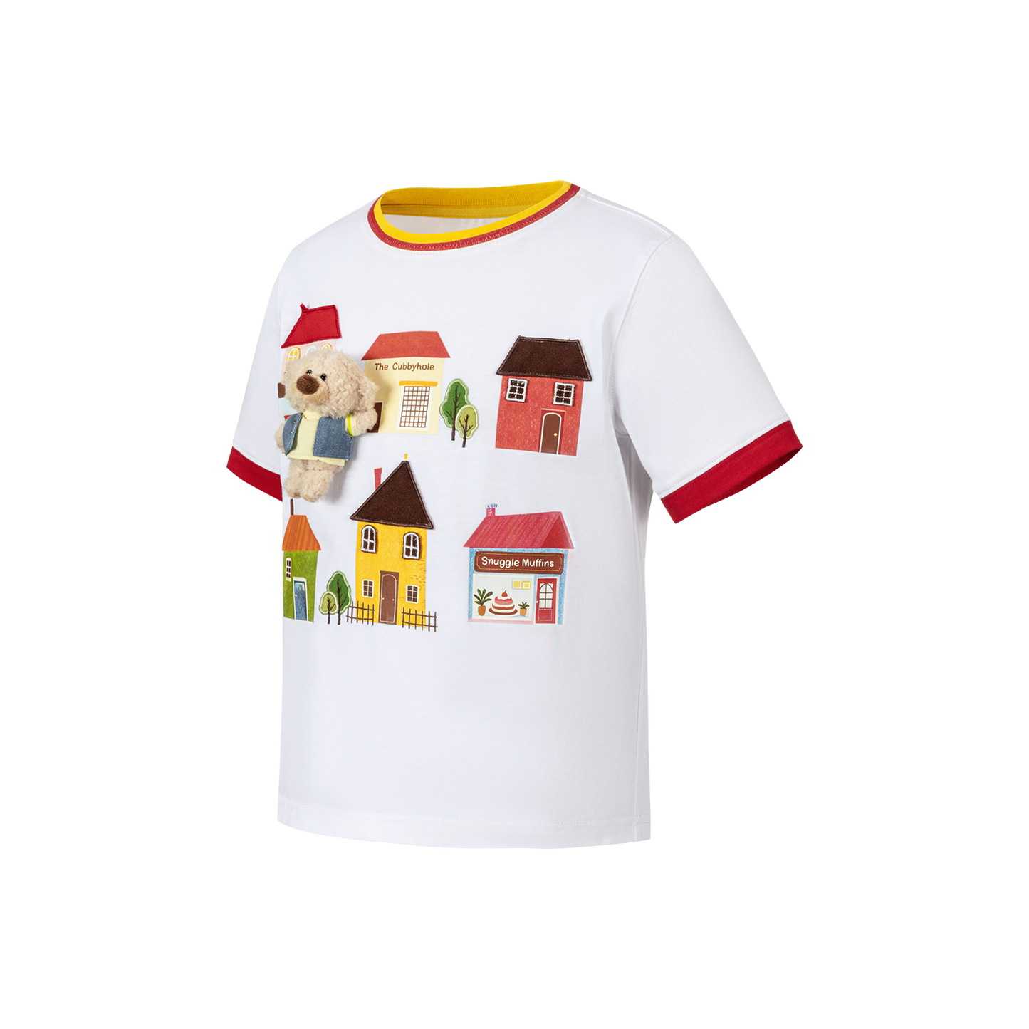 13DE MARZO BabyBear Town Illustration T-shirt White