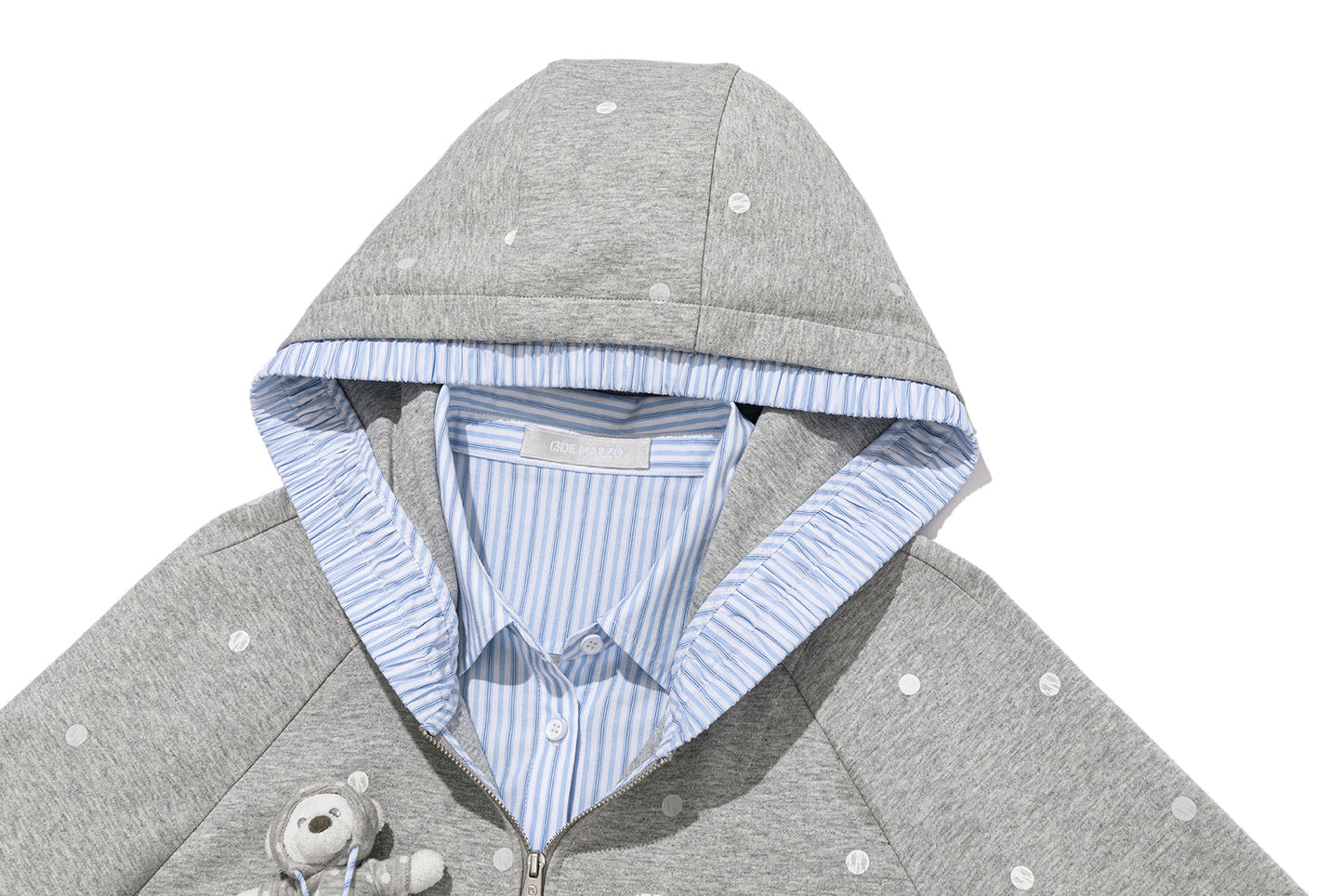 13DE MARZO Patchwork Polka Dot Sweatshirt
