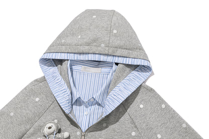 13DE MARZO Patchwork Polka Dot Sweatshirt