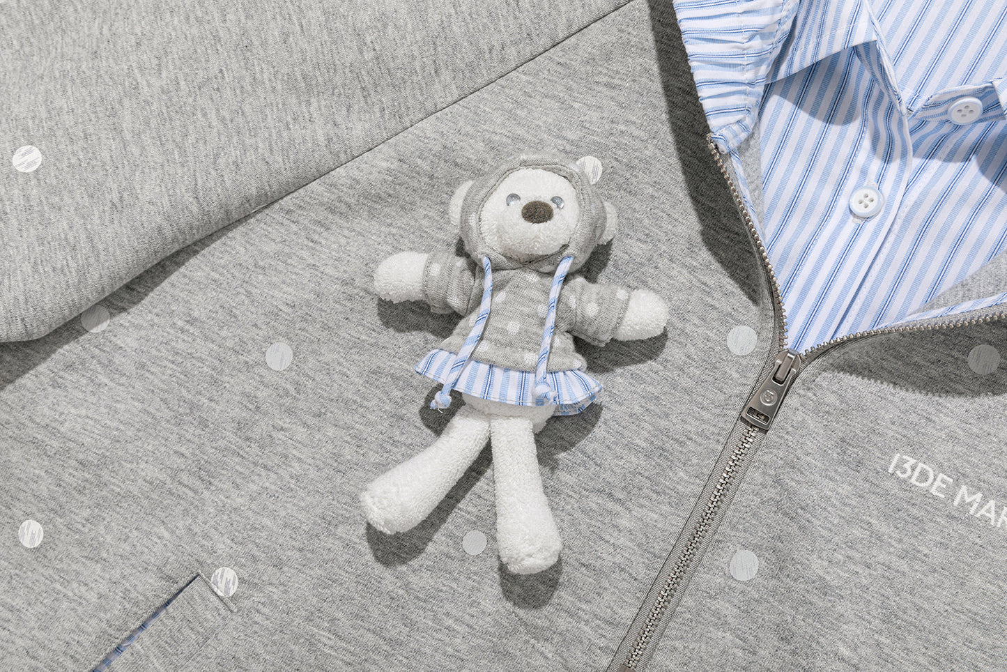 13DE MARZO Patchwork Polka Dot Sweatshirt