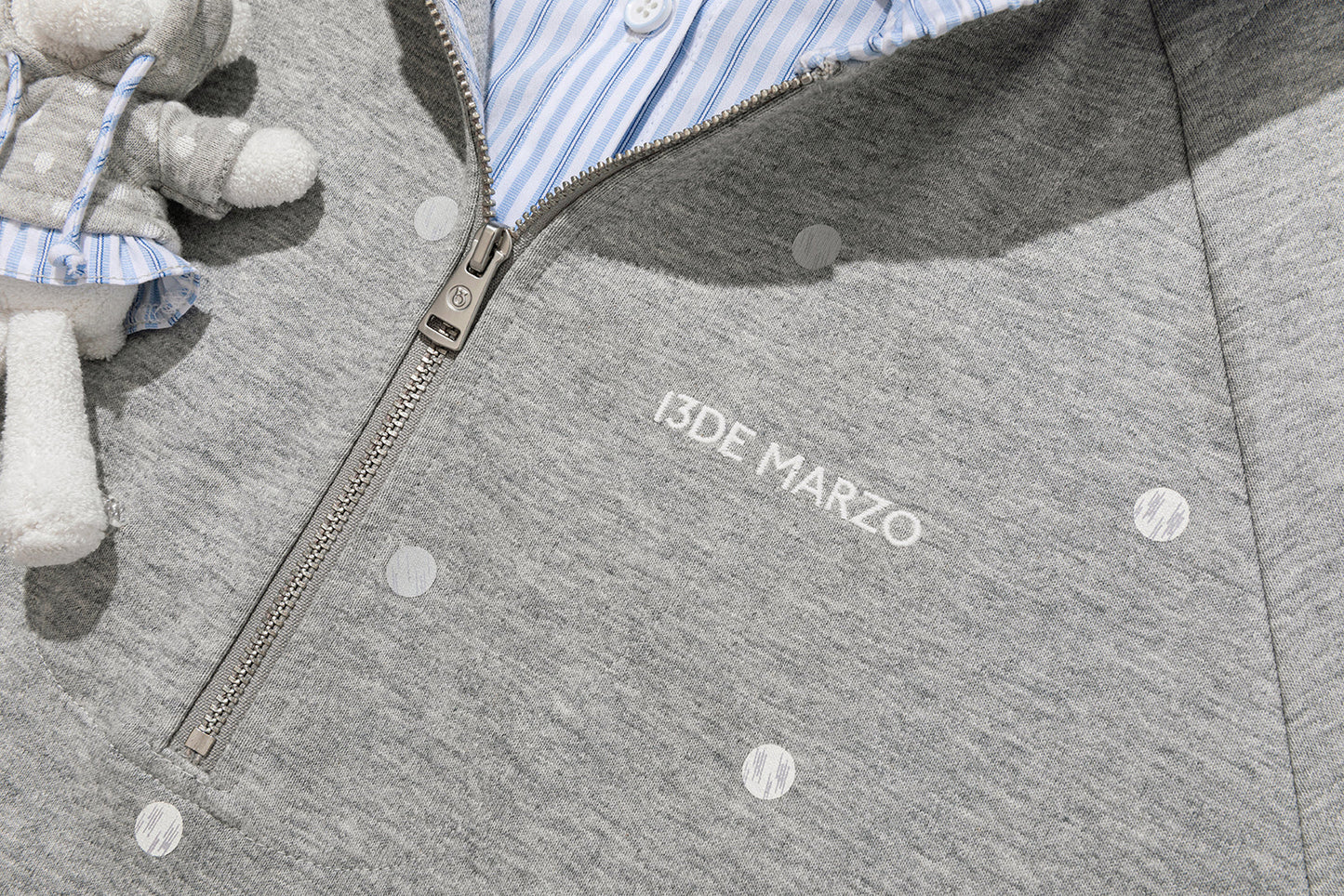 13DE MARZO Patchwork Polka Dot Sweatshirt