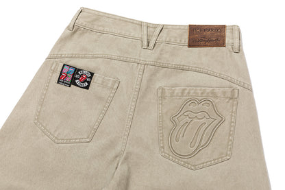13DE MARZO Rolling Stones Print Scarf Pants Green
