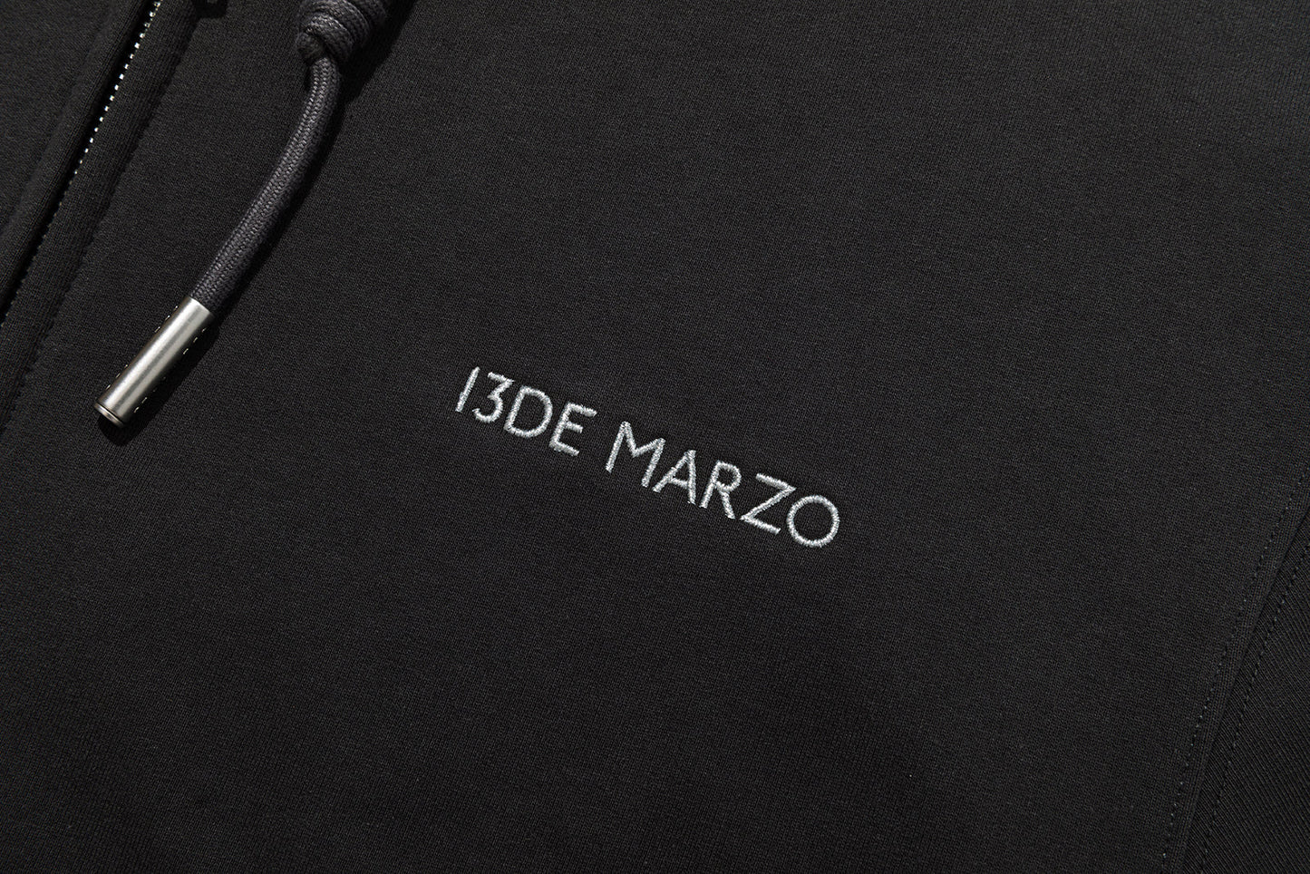13DE MARZO Lumi Star Bear Zip Hoodie Dark Grey