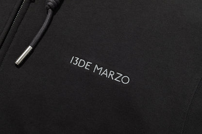 13DE MARZO Lumi Star Bear Zip Hoodie Dark Grey