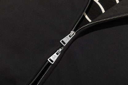 13DE MARZO Lumi Star Bear Zip Hoodie Dark Grey