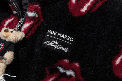 13DE MARZO Rolling Stones All-Over Print Coat Black
