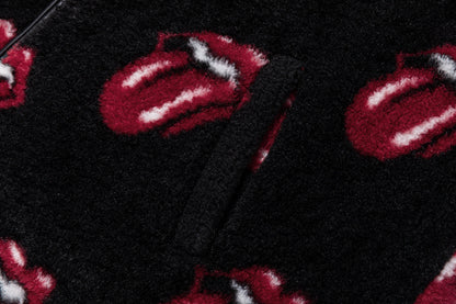 13DE MARZO Rolling Stones All-Over Print Coat Black