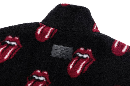 13DE MARZO Rolling Stones All-Over Print Coat Black