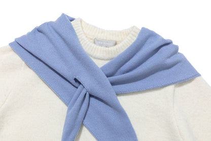 13DE MARZO Marzo Valley Cape Sweater White