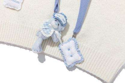 13DE MARZO Marzo Valley Cape Sweater White