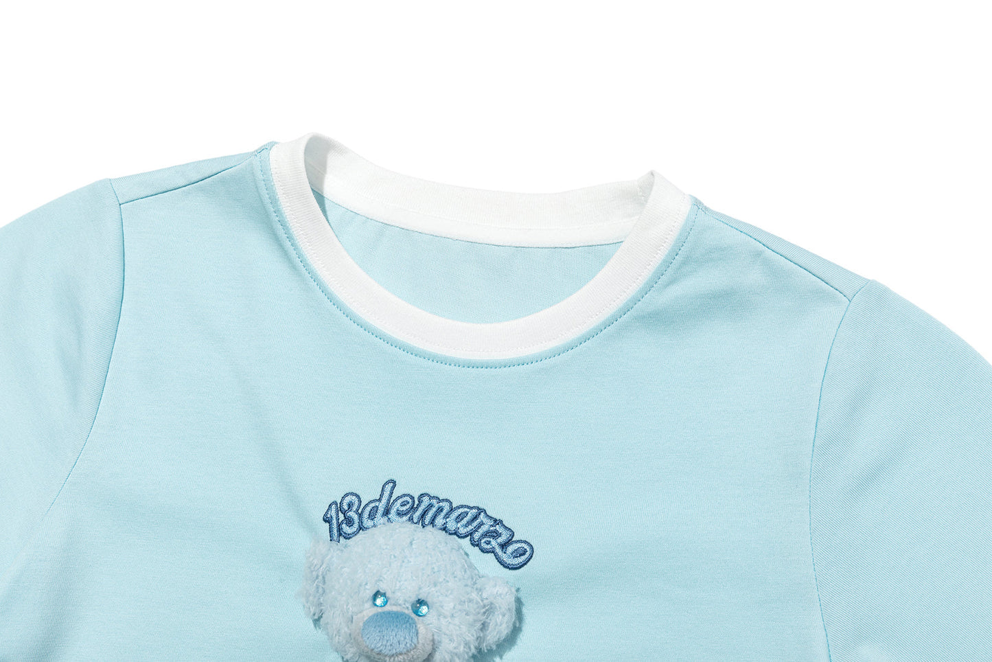 13DE MARZO BabyBear Round Neck T-shirt Blue
