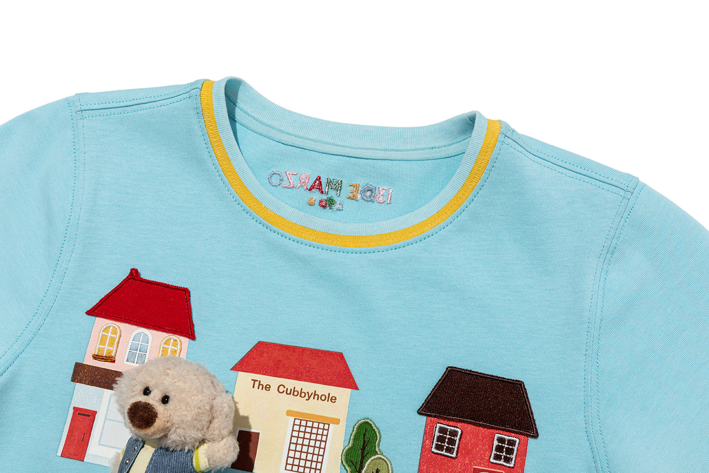 13DE MARZO BabyBear Town Illustration T-shirt Blue