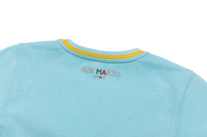 13DE MARZO BabyBear Town Illustration T-shirt Blue