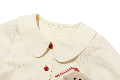 13DE MARZO BabyBear Town Greeting Shirt Beige