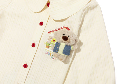 13DE MARZO BabyBear Town Greeting Shirt Beige