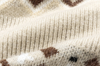 13DE MARZO Bow Knit Jacquard Leg Warmers