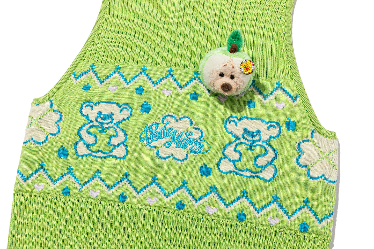 13DE MARZO Candy Color Knitted Vest Green