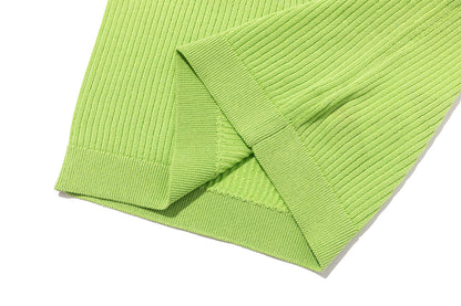 13DE MARZO Candy Color Knitted Vest Green