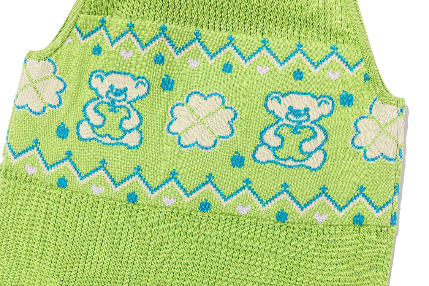 13DE MARZO Candy Color Knitted Vest Green