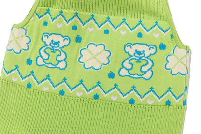13DE MARZO Candy Color Knitted Vest Green