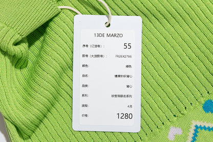 13DE MARZO Candy Color Knitted Vest Green