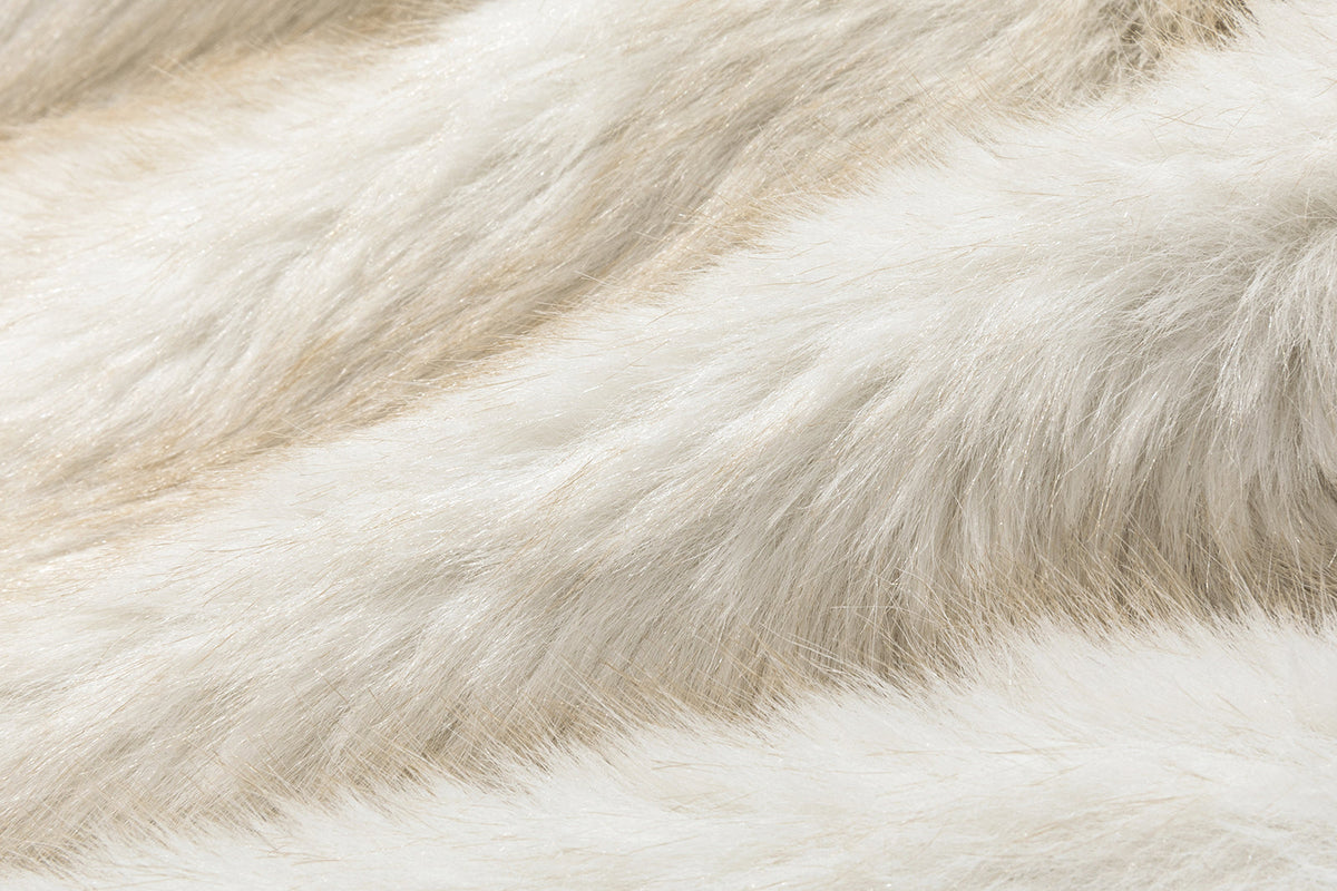 13DE MARZO Rolling Stones Faux Fur Leg Warmer Beige