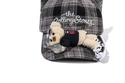 13DE MARZO Rolling Stones Devil Horn Plaid Cap Grey