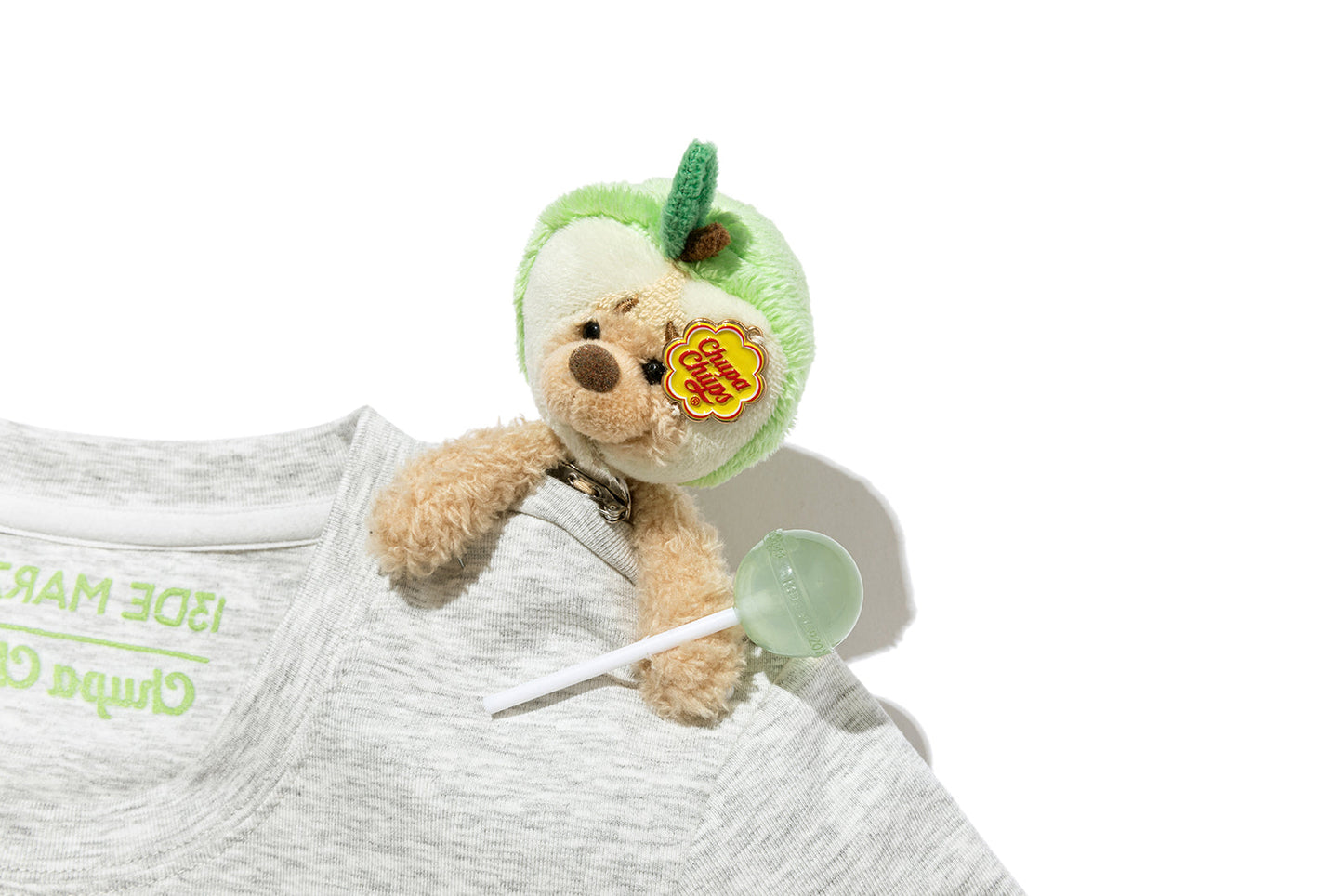 13DE MARZO Fruit Illustration Fitted T-shirt Grey